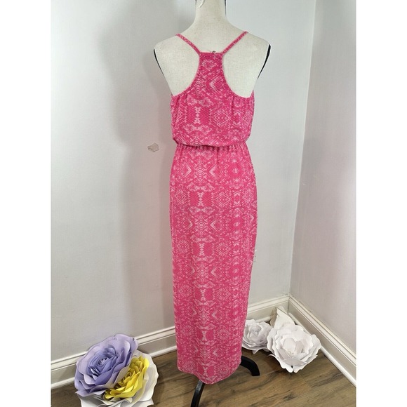 Amanda Uprichard Dress Fit & Flare Racerback Maxi Snakeskin Print Pink Womens Sm - Picture 4 of 7